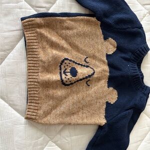 Navy and Tan Bear Sweater